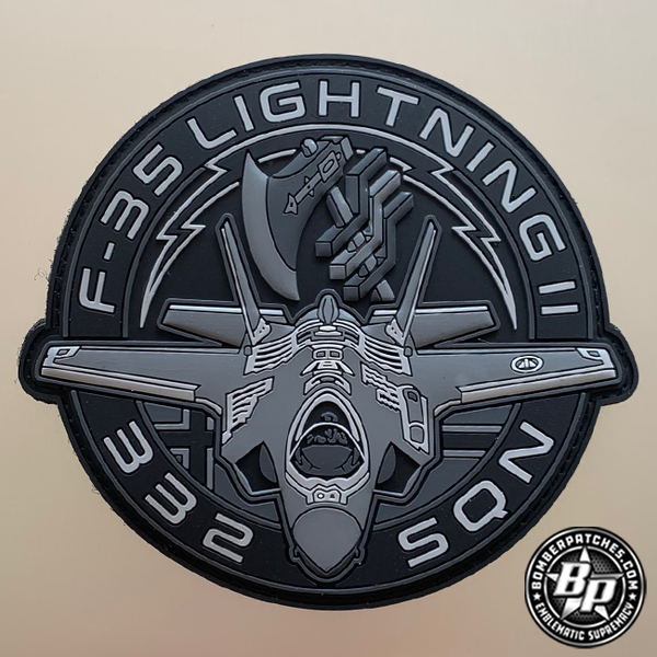 332nd Squadron, F-35 Lightning II, Black – Bomber Patches