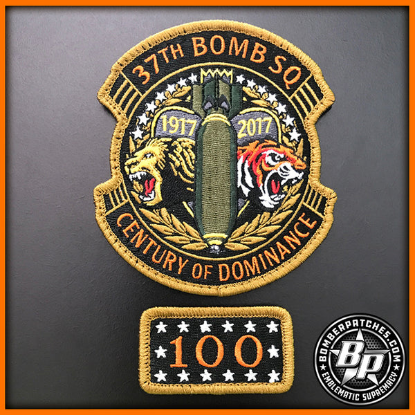 37th BOMB SQUADRON 100TH ANNIVERSARY PATCH & TAB SET, B-1B LANCER 