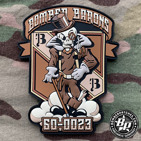 B-52 Aircraft 60-0023 Bomber Barons Nose Art Patch, DESERT PVC