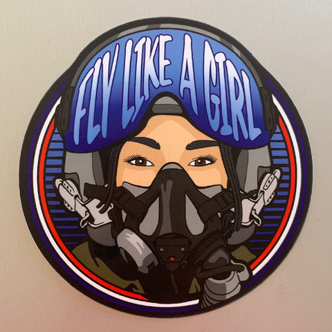 Fly Like A Girl Asian - STICKER