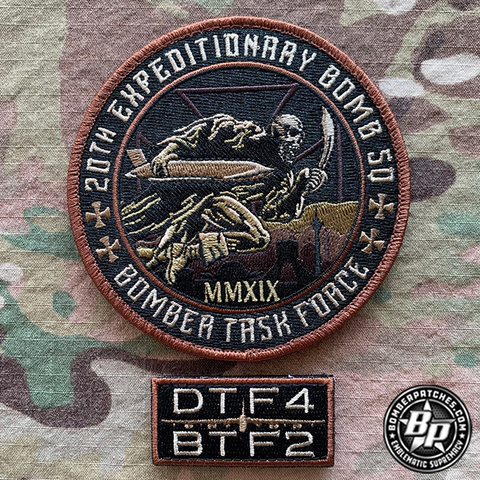 20th Expeditionary Bomb Squadron "Bomber Task Force" 2019 Patch and Tab set, LIMITED RELEASE