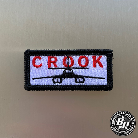 345th Bomb Squadron Crook Embroidered Tab, White B-1
