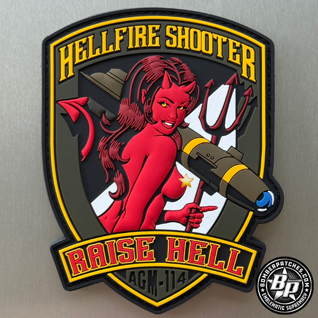 AGM-114 HELLFIRE SHOOTER PVC MORALE PATCH 2025 PVC – Bomber