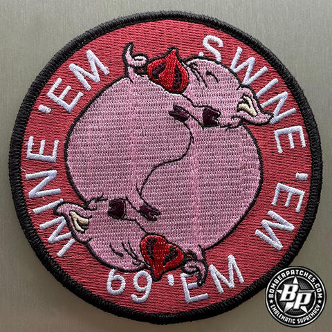 U-28 Wine 'em, Swine 'em, 69 'em Embroidered Patch, AFSOC