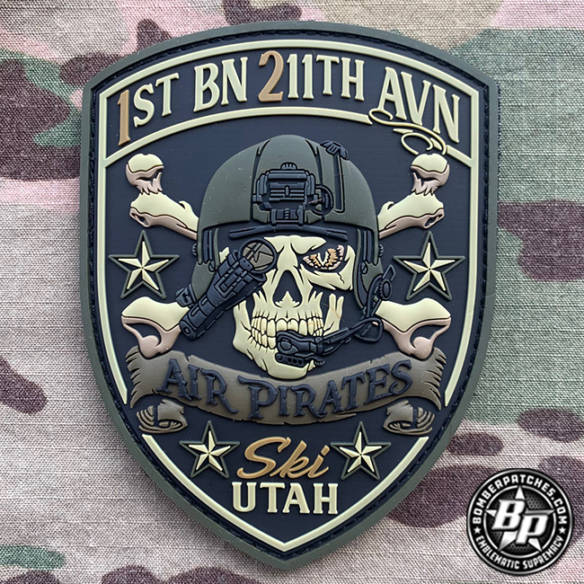 1st Battalion 211th Aviation Regiment, AH-64 Apache, Unit Patch, Subdu ...