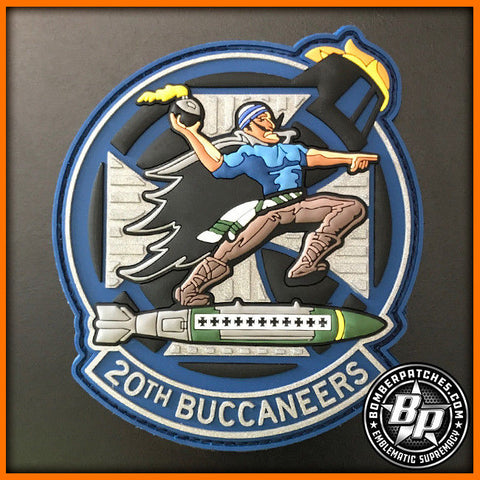20TH BOMB SQUADRON "BUCCANEERS" PINEAPPLE PETE PVC PATCH, B-52H BARKSDALE AFB LA