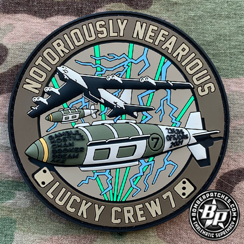 23d Bomb Sq Crew 7 OFS ORS 2021, Hard Crew Patch, Glow in the Dark