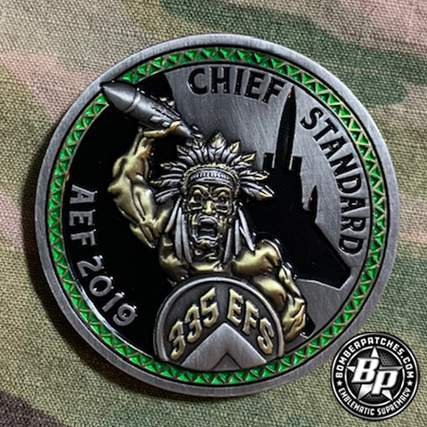 335th Expeditionary Fighter Squadron AEF 2019  "Chief Standard", Coin