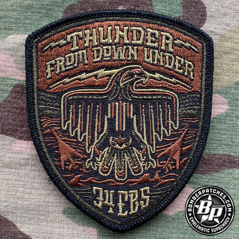 34th Expeditionary Bomb Squadron 2022 Deployment Patch, B-1, Embroidered