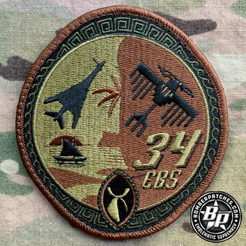 34th Expeditionary Bomb Squadron 2020 Deployment Patch OCP Embroidered