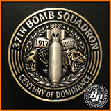 NUMBERED 37th BOMB SQUADRON 100th ANNIVERSARY CHALLENGE COIN B-1B Ellsworth AFB