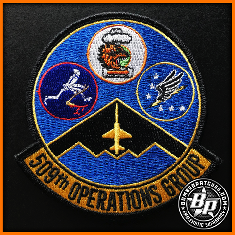 509TH OPERATIONS GROUP EMBROIDERED PATCH 13 BS, 393 BS, 509 OSS, B-2 WHITEMAN