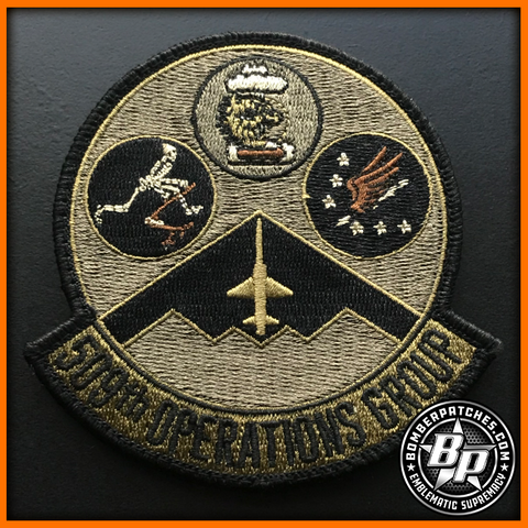 509TH OPERATIONS GROUP EMBROIDERED PATCH 13 BS, 393 BS, 509 OSS, B-2 WHITEMAN OCP