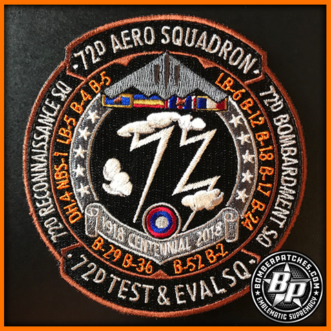 72d TEST AND EVALUATION SQUADRON 100TH ANNIVERSARY PATCH, B-2 WHITEMAN AFB Full Color