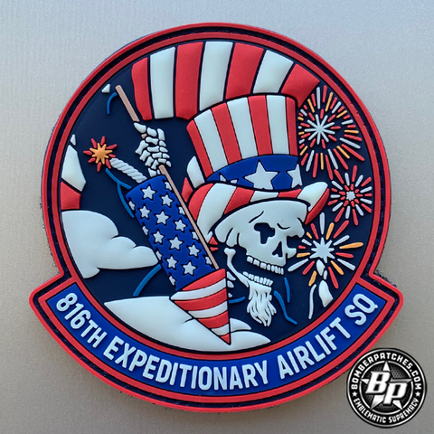 816th Expeditionary Airlift Squadron PVC Patch, 4th of July, Color