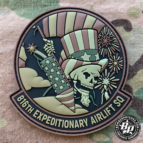 816th Expeditionary Airlift Squadron PVC Patch, 4th of July, OCP