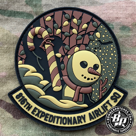 816th Expeditionary Airlift Squadron PVC Patch, Christmas OCP