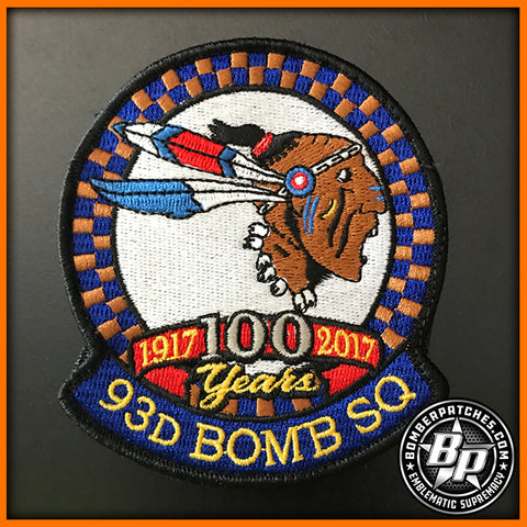 93D BOMB SQUADRON 100TH ANNIVERSARY PATCH, B-52 STRATOFORTRESS, BARKSDALE AFB
