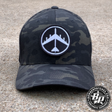B-52 Hat Patch Black Embroidered