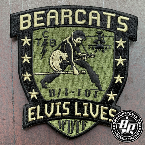 B Company, 1st Battalion, 101st Aviation Regiment, BEARCATS, AH-64 Apache, Fort Campbell Subdued Embroidered