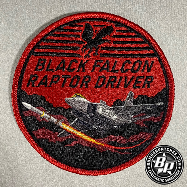 USAF 27th FS RAPTOR DRIVER パッチ 27th Fighter Squadron Black Falcon Raptor Driver, F-22