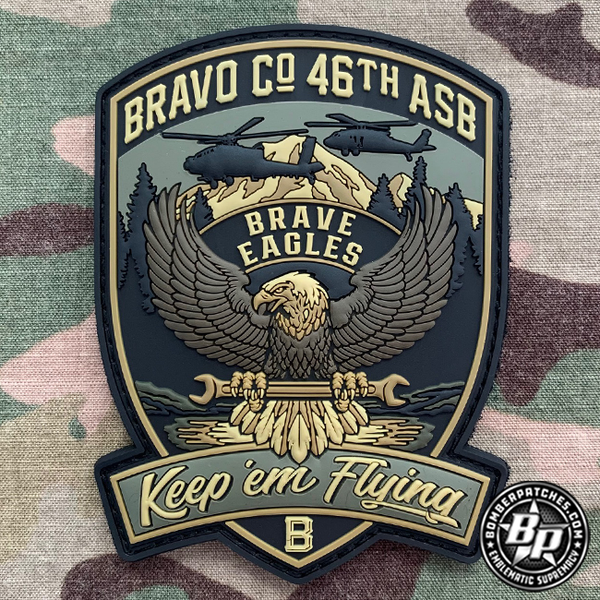 Bravo Co 46th Aviation Support Battalion Unit Patch, AH-64 Apache, OCP ...