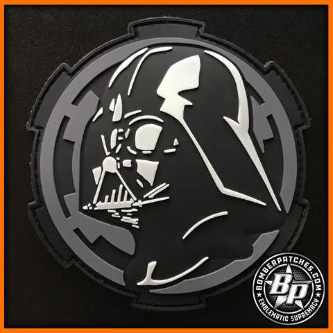 Darth Vader Inspired PVC Patch Glow In The Dark Imperial Cog Star Wars Gray