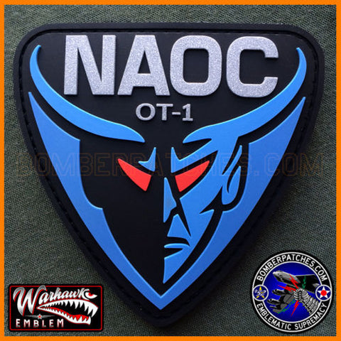 E-4B NIGHTWATCH NAOC PVC Patch, Ops Team 1, 55th Wing, SILVER METALLIC LETTERING