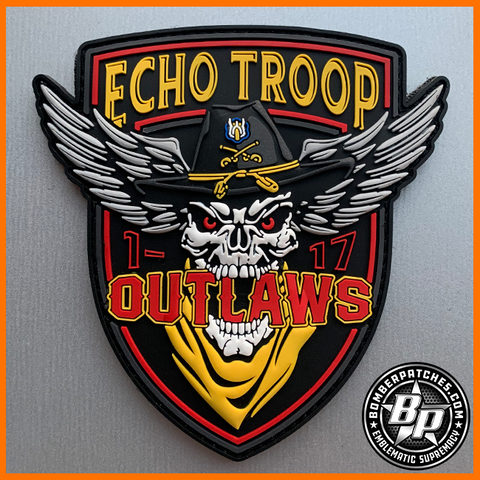 1-17 Air Cavalry Squadron Echo Troop "Outlaws", Ft Bragg, NC, US Army, Full Color