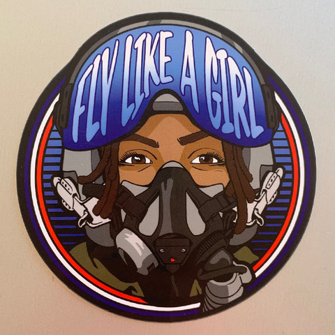 Fly Like A Girl African American- STICKER