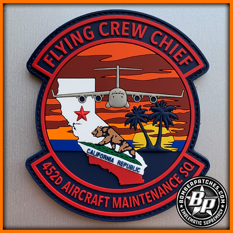 452nd Aircraft Maintenance Squadron Flying Crew Chief PVC Patch, C-17