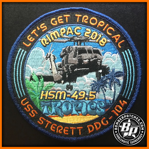 HSM 49 DET 5 DEPLOYMENT EMBROIDERED PATCH USS STERETT RIMPAC 2018 MH-60R SEAHAWK