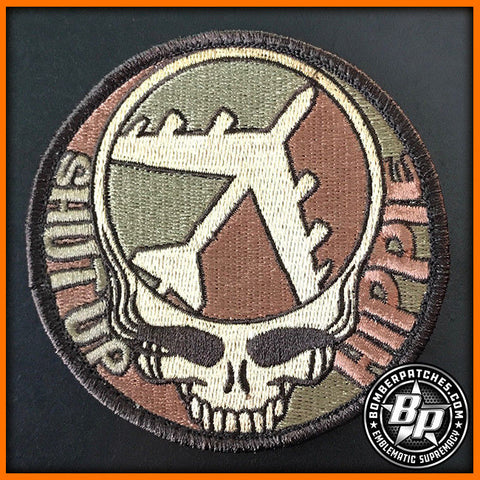 B-52 SHUT UP HIPPIE DESERT SUBDUED PATCH, 2017 VERSION, BARKSDALE MINOT AFB