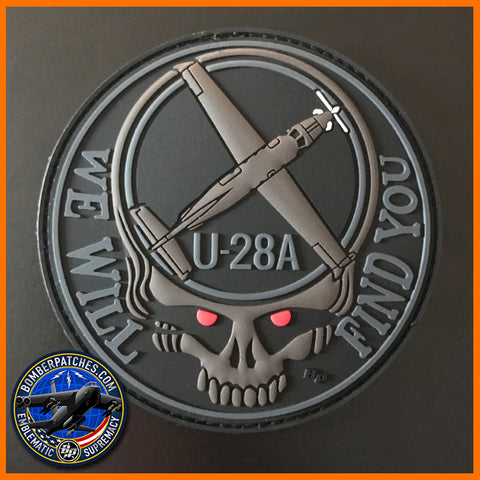 U-28A WE WILL FIND YOU PVC MORALE PATCH, RED EYES Version