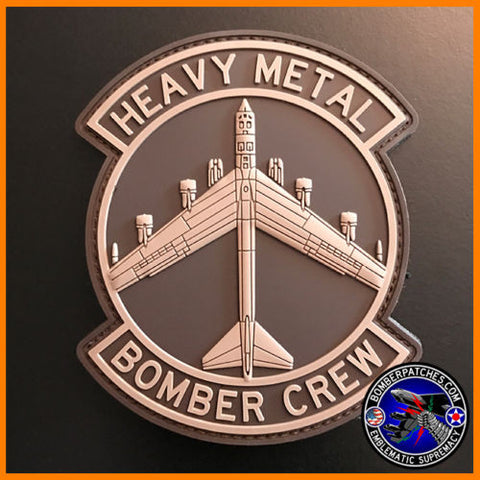 PVC HEAVY METAL BOMBER CREW PATCH, B-52, Desert Subdued