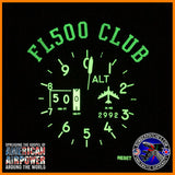 B-52 FLIGHT LEVEL 500 CLUB PVC PATCH - GLOW IN THE DARK, BOMBER PATCHES ORIGINAL