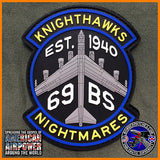 69th Bomb Squadron Knighthawks PVC Morale Patch and Tab set
