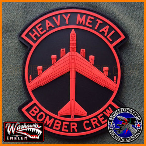 HEAVY METAL BOMBER CREW PVC PATCH, 96TH BOMB SQ COLORS