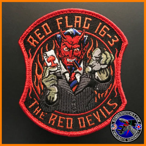 96th BOMB SQ RED FLAG 16-3 PATCH RED DEVILS