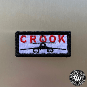345th Bomb Squadron Crook Embroidered Tab, White B-1