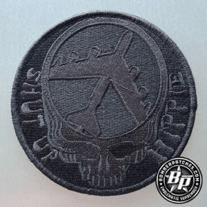 Dead Head Shut Up Hippie B-52 Morale Patch, Black on Black