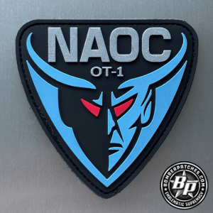 E-4B NIGHTWATCH NAOC PVC Patch, Ops Team 1, 55th Wing, Silver Metallic Lettering