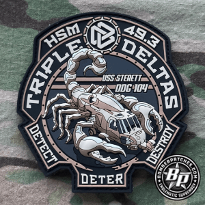HSM-49.3 Triple Deltas PVC Patch MH-60R USS Sterett DDG 104 USN Desert Subdued