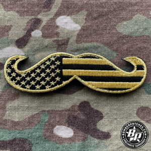 Mustache Flag Black and Gold