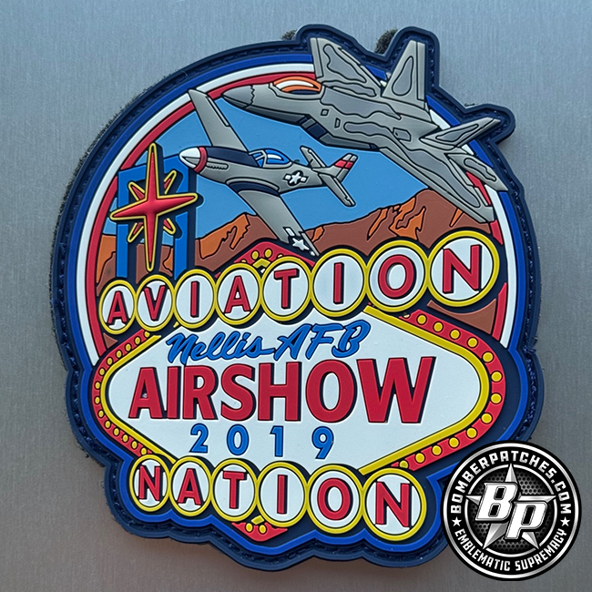Nellis AFB Airshow 2019 Aviation Nation F-22/P-51 Officially Authorized Patch