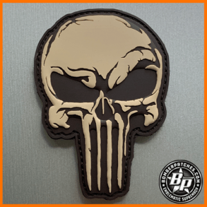 69th Bomb Squadron Punisher Inspired Skull PVC Morale Patch, Desert Version B-52