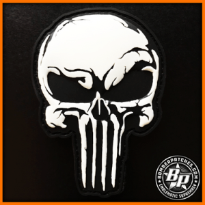 Punisher Inspired Skull PVC Morale Patch, 69th Bomb Squadron, Glow in the dark
