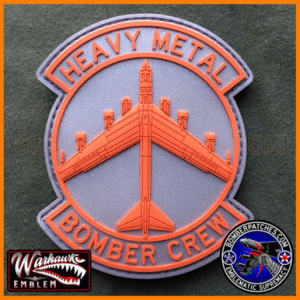 HEAVY METAL BOMBER CREW PVC PATCH, 49th TEST SQ COLORS
